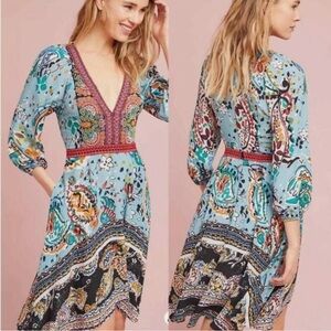 Anthropologie Akemi + Kin Karima Embroidered Dress Size: 0